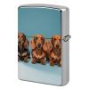 Three Dachshunds Lighter Case Fashionable Pocket Lighter Holder, Durable Protective Cover for Lighters view 1