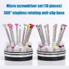 10Pcs Optical Eyeglass Repair Tool Kit Micro Precision Glasses Repair Kit Support Rotation Anti-Slip Handle Design for Eyeglasses Repair Watch Mobile Phone Ele view 2