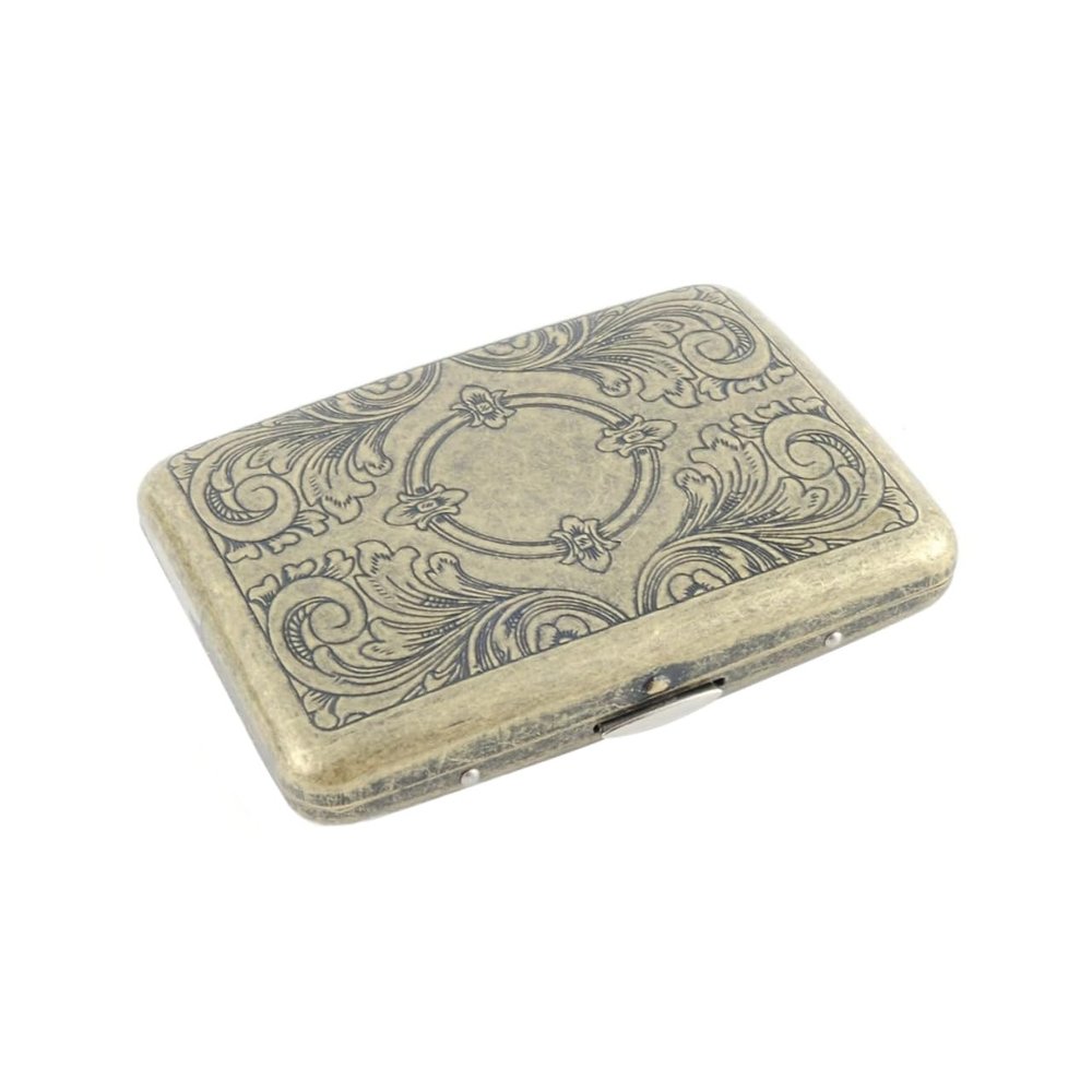 Anneome Flipping Cover Retro Storage Case Portable Stainless Steel Holder for and Compressive Design for Boyfriends