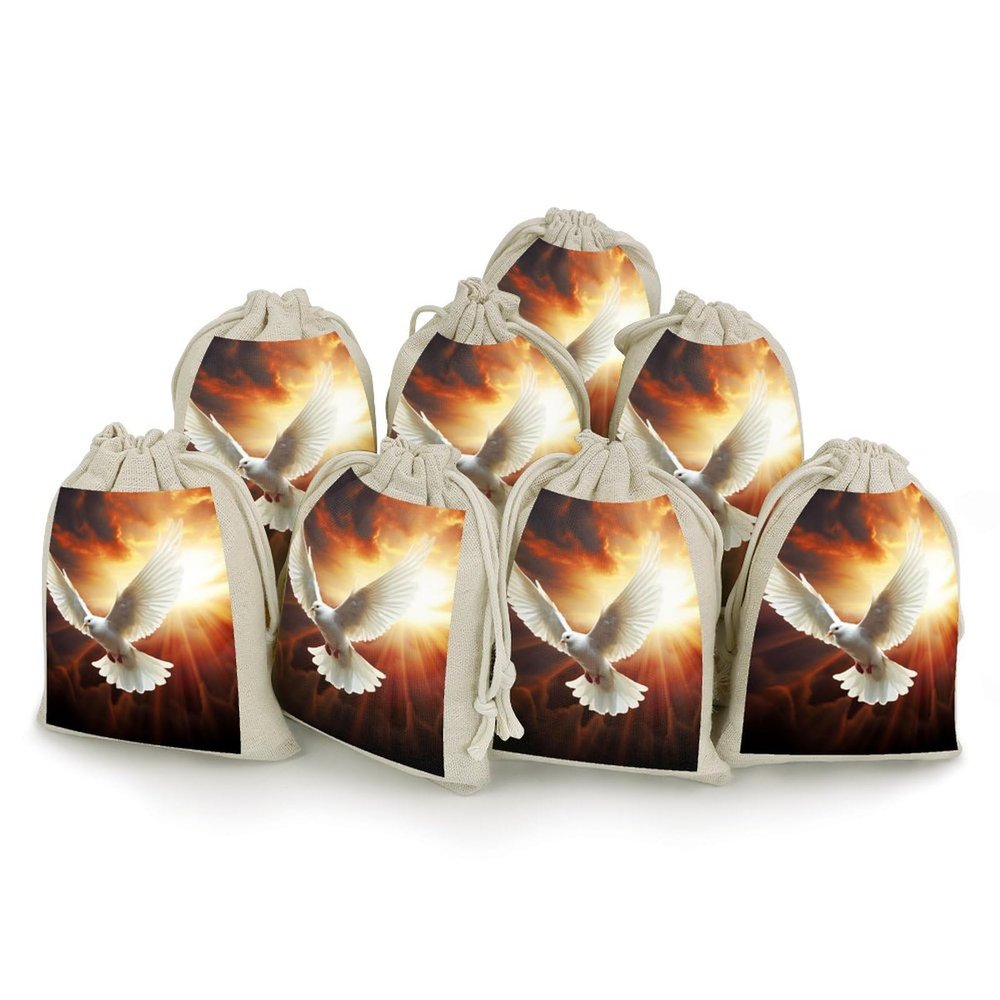 STVNKML 8-Pack Dove Sun Art Drawstring Gift Bags Cotton Linen Party Favors Bags for Decorated Event Favors