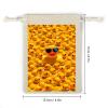 QMKFWT Yellow Ducky Drawstring Pouches Small Bulk Cotton Burlap Storage Bags Reusable Muslin Sachet Bag for Candy, Toys, Jewelry, Treats, Birthday Party Favors view 2