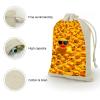 QMKFWT Yellow Ducky Drawstring Pouches Small Bulk Cotton Burlap Storage Bags Reusable Muslin Sachet Bag for Candy, Toys, Jewelry, Treats, Birthday Party Favors view 3