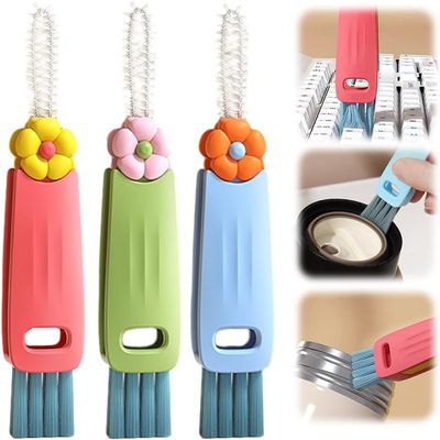 2026 New 3 in 1 Cup Lid Cleaning Brush, 3PCS Multifunctional Crevice Portable Cup Lid Cleaning Brushes, Crevice Cleaning Brush for All Type Bottle Gap Tight Spaces Cup (Colorful)