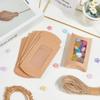 Beebeecraft 30Pcs Paper Pillow Boxes Burlywood Kraft Party Pillow Favors Cardboard Candy Box Candy Treat Gift with Clear Window and Jute Twines for Wedding Birthday Halloween Christmas Party Supplies view 3