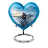 KARYLIZ Motorcycle Urns for Human Ashes - Bike Urn for Ashes Adult Male Motorcycle - Mini Heart Keepsake Urns for Bike Lovers - Blue Cremation Adult Urn for Dad (3 Inch) view 1