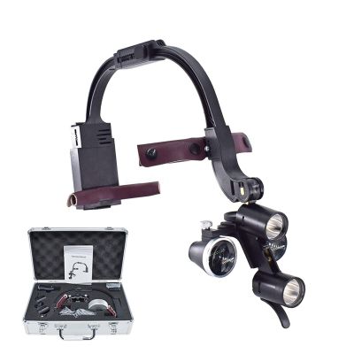 ZQJYMXM Binocular Magnifier Eyepiece with Magnifying Glass with Light 3.5X, Dental Surgery Binocular Magnifier, Medical Binocular Magnifier Aluminum Box(3.5X)