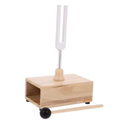 Levemolo 1set Tuning Fork Wooden Resonator Box and Mallet Meditation and Yoga Practice Aluminum Alloy Construction Promotes Relaxation and Chakra Balancing