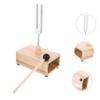 Levemolo 1set Tuning Fork Wooden Resonator Box and Mallet Meditation and Yoga Practice Aluminum Alloy Construction Promotes Relaxation and Chakra Balancing view 3
