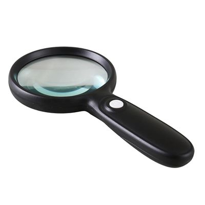 Ipetboom 3times Magnifying Glass with Led Lights Handheld Illuminated Magnifier for Seniors Jewelry Repair Reading and Hobbies Non-Slip Grip Diameter Design
