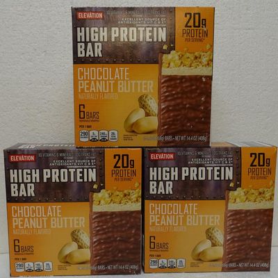 Elevation High Bar Chocolate Peanut Butter 14.4oz 408g (Three Boxes)