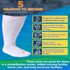 Powbrace 4 Pairs Wide Diabetic Socks for Men Women Plus Size, White view 3
