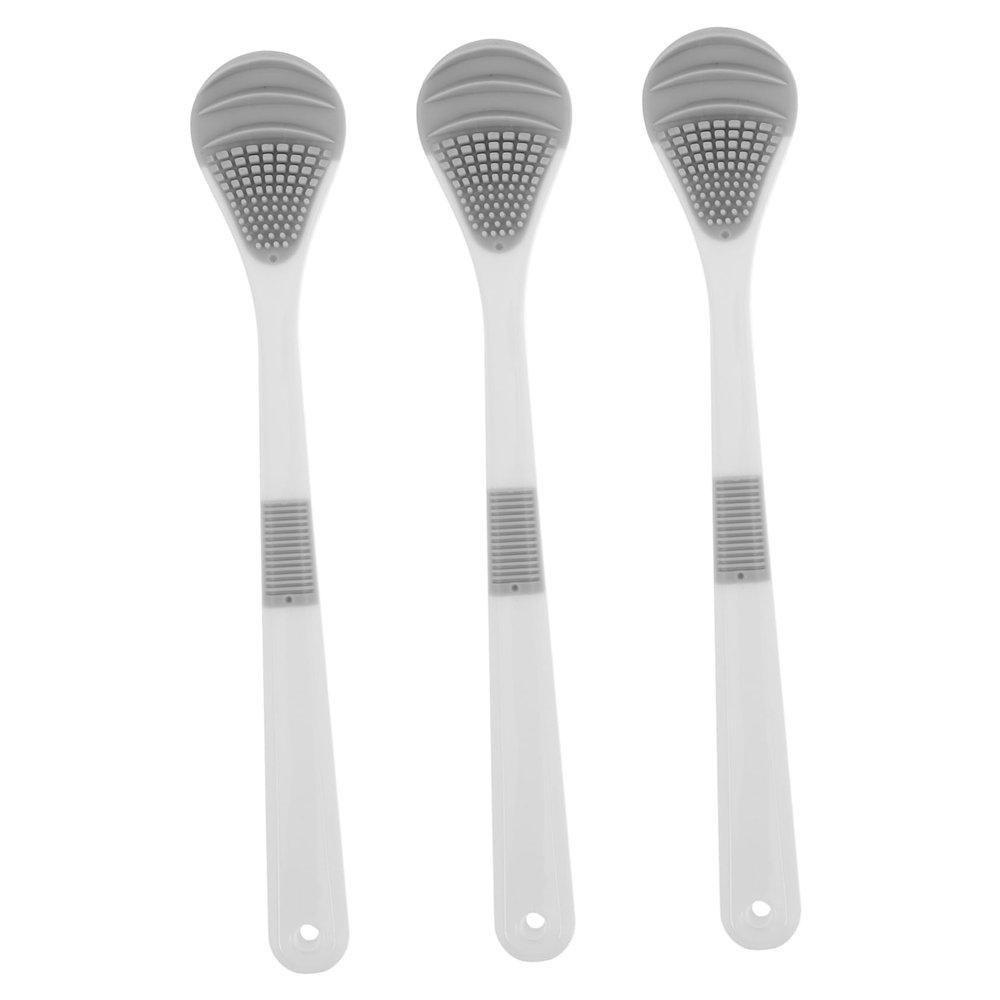 Happyyami 3pcs Portable Tongue Scraper Soft Pvc Tongue Cleaning Scrapers for Adults Safe Gentle Oral Care Tool for Fresh Breath and Hygiene