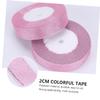 KALLORY 2rolls Glitter Ribbon Soft Silky Decorative Ribbons for Crafting Wrapping Cake Decoration and Festival Celebrations Yards Total view 4