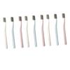 Beaupretty 9-Piece Nylon Adult Toothbrush Set Hard Bristles Matte Finish for Oral Care and Teeth Cleaning Available in Pink Sky Blue and Beige view 1