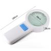 10 LED Lights Double-Glazed Lens HD Magnifying glasss68MM8 Times Handheld Reading Magnifier, White + Blue view 2