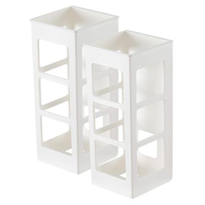 IMIKEYA 2pcs Wall Hair Tool Organizer Hair Dryer Curler Holder White Bathroom Wall Mount