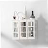 IMIKEYA 2pcs Wall Hair Tool Organizer Hair Dryer Curler Holder White Bathroom Wall Mount view 3