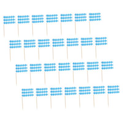 ABOOFAN 100pcs and White Checker Toothpick Flags for Oktoberfest Versatile Appetizer Picks for Snacks and Party Decorations