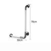 L-Shape Grab Bars for Bathtubs & Showers, Stainless Steel Vertical Angle Grab Bar, Wall Mount Anti-Slip Bathroom Handrails for Seniors(White,Left) view 2