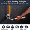 L-Shape Grab Bars for Bathtubs & Showers, Stainless Steel Vertical Angle Grab Bar, Wall Mount Anti-Slip Bathroom Handrails for Seniors(White,Left) view 4