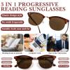 OPTOFENDY Progressive Reading Sunglasses for Women Men No Line Multifocus Sun Readers Outdoor Reading Sunglasses TBrown 2.5x view 4