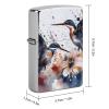 Art with Lily Flowers Birds Watercolor Lighter Case, Personalized Metal Lighter Sleeve, Double-Sided Lighters Cover for Standard Lighters, Stylish & Unique Idea view 2