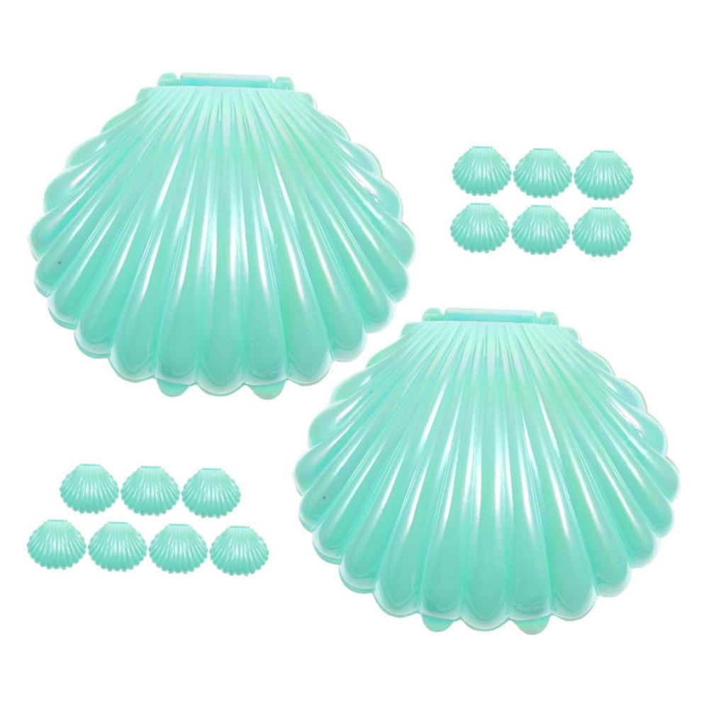 SHOWERORO 15pcs Mermaid Sea Shells Candy Boxes Iridescent Treat Holders for Weddings Birthdays and Showers Party Favors and Goodie Containers for Celebrations