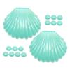 SHOWERORO 15pcs Mermaid Sea Shells Candy Boxes Iridescent Treat Holders for Weddings Birthdays and Showers Party Favors and Goodie Containers for Celebrations view 1