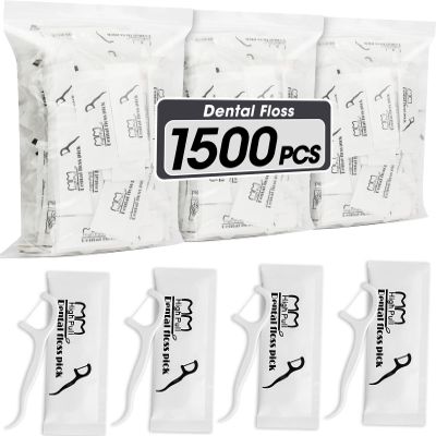 AZEN 1500 Count Dental Floss Bulk, Individually Wrapped Floss Picks, Toothpicks Flossers for Adults, Ideal Travel Flossers for Deep Cleaning