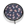YIGOAOIU Metal Silver 3 Compartment Pill Box Pocket Portable Mini Travel Pill Case Small Round Decorative Medicine Box Vitamin Pill Organizer with Abstract Art view 1
