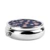 YIGOAOIU Metal Silver 3 Compartment Pill Box Pocket Portable Mini Travel Pill Case Small Round Decorative Medicine Box Vitamin Pill Organizer with Abstract Art view 3