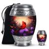YATHABHISA Urn Cardinal Keepsake, Urns for Human Ash, Cremated with Decorative for Adult, Funeral Ash Container (10 Inch Urn & 3 Inch Mini Keepsake) view 1