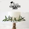 Custom Graduation Cake Topper - Personalized Class of 2025 Glitter Cake Topper with Name Cap Style Grad Party Cake Decorations for Senior High School College Graduate (Style D) view 2