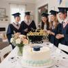 Custom Graduation Cake Topper - Personalized Class of 2025 Glitter Cake Topper with Name Cap Style Grad Party Cake Decorations for Senior High School College Graduate (Style D) view 3