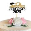 Custom Graduation Cake Topper - Personalized Class of 2025 Glitter Cake Topper with Name Cap Style Grad Party Cake Decorations for Senior High School College Graduate (Style D) view 4