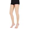 Wegitcs 1 Pair Thigh High Compression Stockings for Women Men, 20-30mmHg Footless Graduated Compression Socks, Medical Support Sock for Varicose Veins, Edema, Post-Surgery, Sports (Beige, Small) view 1