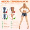 Wegitcs 1 Pair Thigh High Compression Stockings for Women Men, 20-30mmHg Footless Graduated Compression Socks, Medical Support Sock for Varicose Veins, Edema, Post-Surgery, Sports (Beige, Small) view 3