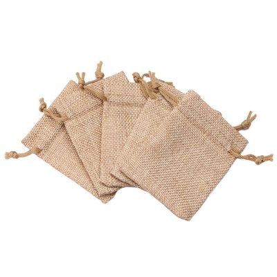 10Pcs Mini Rustic Burlap Pouch Drawstring Bag, Drawstring Tie Bag Wedding and Birthday Party Favor Goody Gift Bag