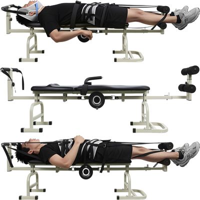 Altsuceser Massage Traction Bed Home Physical Therapy, Cervical and Lumbar Massage Traction 330 Lbs, Multi Functional Traction Therapy Bed Used to Relieve Cervical Spine, Lumbar Muscle Strain Injury