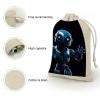 FZMVSQH Blue Robot 8 PCS Cotton Drawstring Bags Reusable Muslin Bags Natural Cotton Bag with Drawstring Small Jewelry Pouch for Party Wedding Fabric Gift Bag for Spice Herb Candy Soap view 3