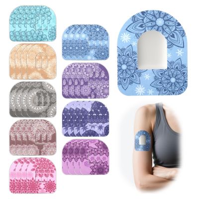 36 Pcs Adhesive Patches Compatible with Omnipod 5 overpatches, Skin Grips Overpatches, Glucose Monitor Patch, 9 Colors and Patterns, Waterproof Sweatproof Bump-Proof Breathable Multi-Colored Colorful