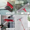 Window Squeegee with 15.7"-27.5" Retractable Stainless Steel Handle, 2-in-1 Windshield Cleaner Tool for Cars, Trucks, Glass Doors, Shower Glass, Outdoor Windows Window Cleaner (Red) view 3