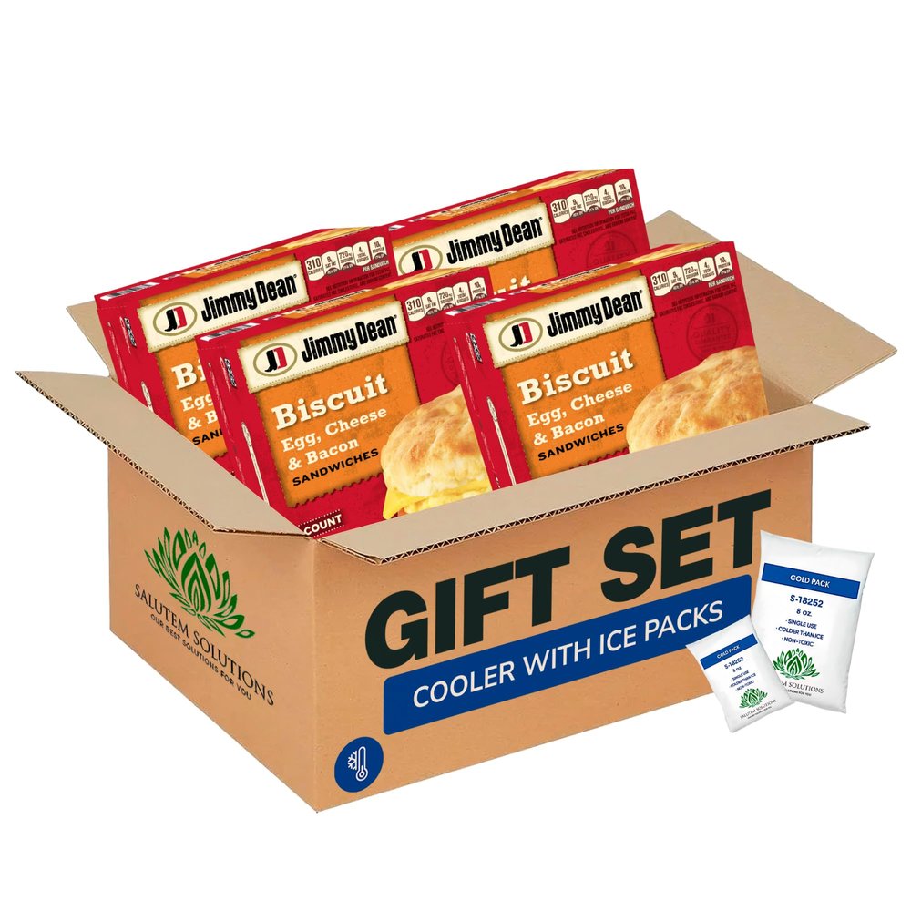 Salutem Vita Bacon Egg Cheese Biscuit Sandwich, Breakfast Snack Gift Set 1,8 lbs Pack of 4