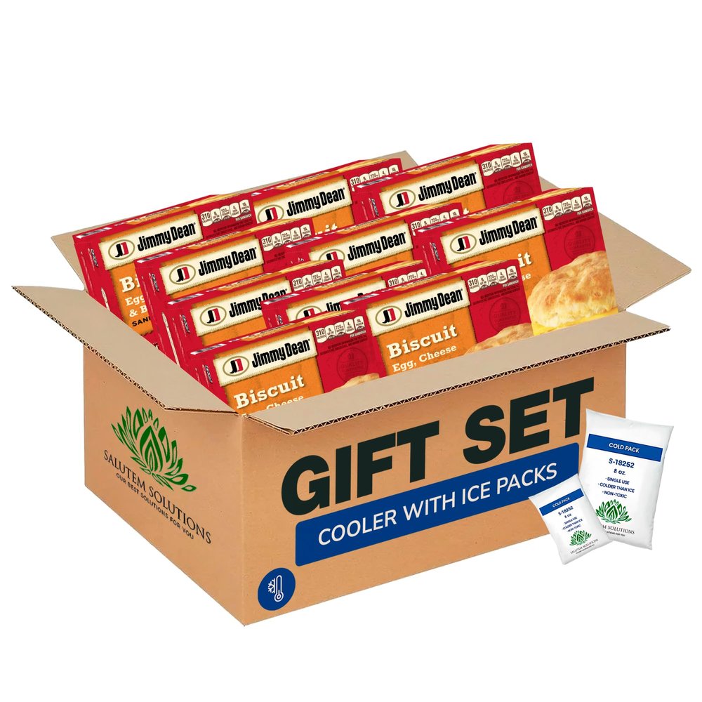 Salutem Vita Bacon Egg Cheese Biscuit Sandwich, Breakfast Snack Gift Set 1,8 lbs Pack of 10
