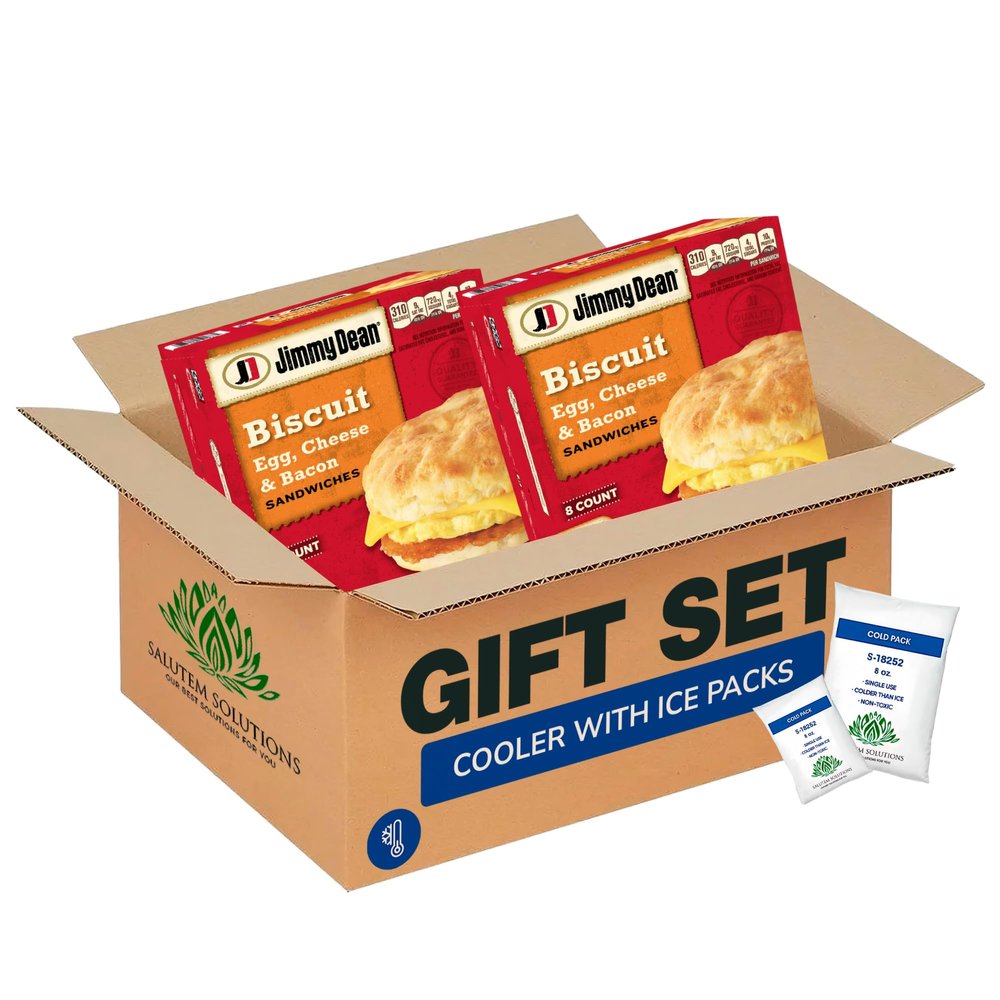 Salutem Vita Bacon Egg Cheese Biscuit Sandwich, Breakfast Snack Gift Set 1,8 lbs Pack of 2