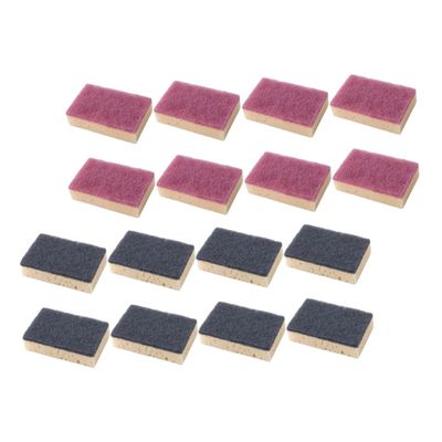 UTHCLO 16Pcs Double-Sided Seaweed Kitchen Cleaning Sponges with Strong Water Absorption for Dishwashing Bowl Scrubbing Sink and Cup Cleaning and Practical Household Cleaning Tools