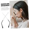 FRCOLOR 1pair Metal Eyeglass Replacement Arms Sunglasses Legs for Repair Comfortable and Eyeglass Temple Parts Silver for view 4