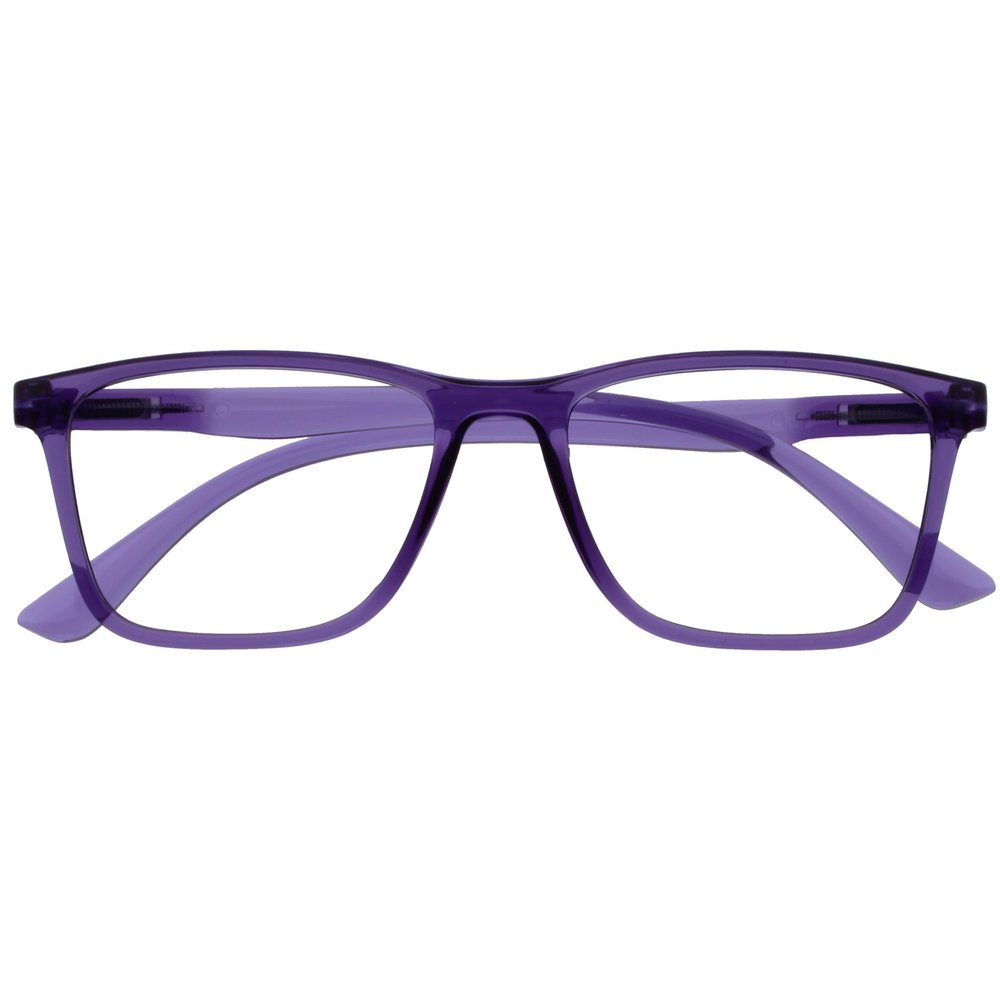 OPULIZE NYX Reading Glasses with Blue Light Blocking for Women Men, Rectangular Frame with UV & Eyestrain Protection, Anti-Glare Computer Gaming Glasses, Purple +1.5 (Pack of 1)