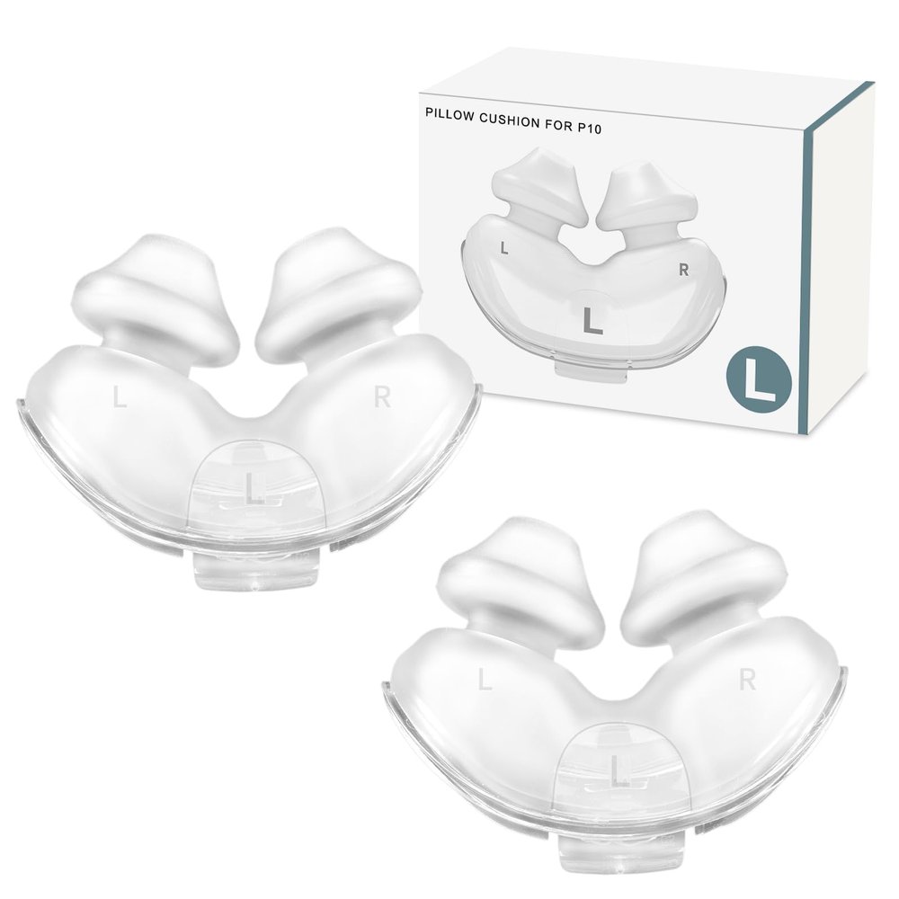 2 Pack Replacement Nasal Pillow Cushion for ResMed Airfit P10, Large, Compatiable with Orignal Airfit P10 Frame, Replacement Nasal Pillow CPAP Mask Cushion, Soft & Durable