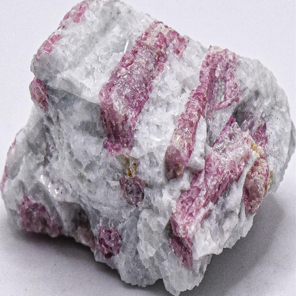 145ct 40mm Columnar Pink Tourmaline in Moonstone Base Rough Cluster Natural Sparkling Rubellite Gemstone Crystal Mineral Raw - S. Africa